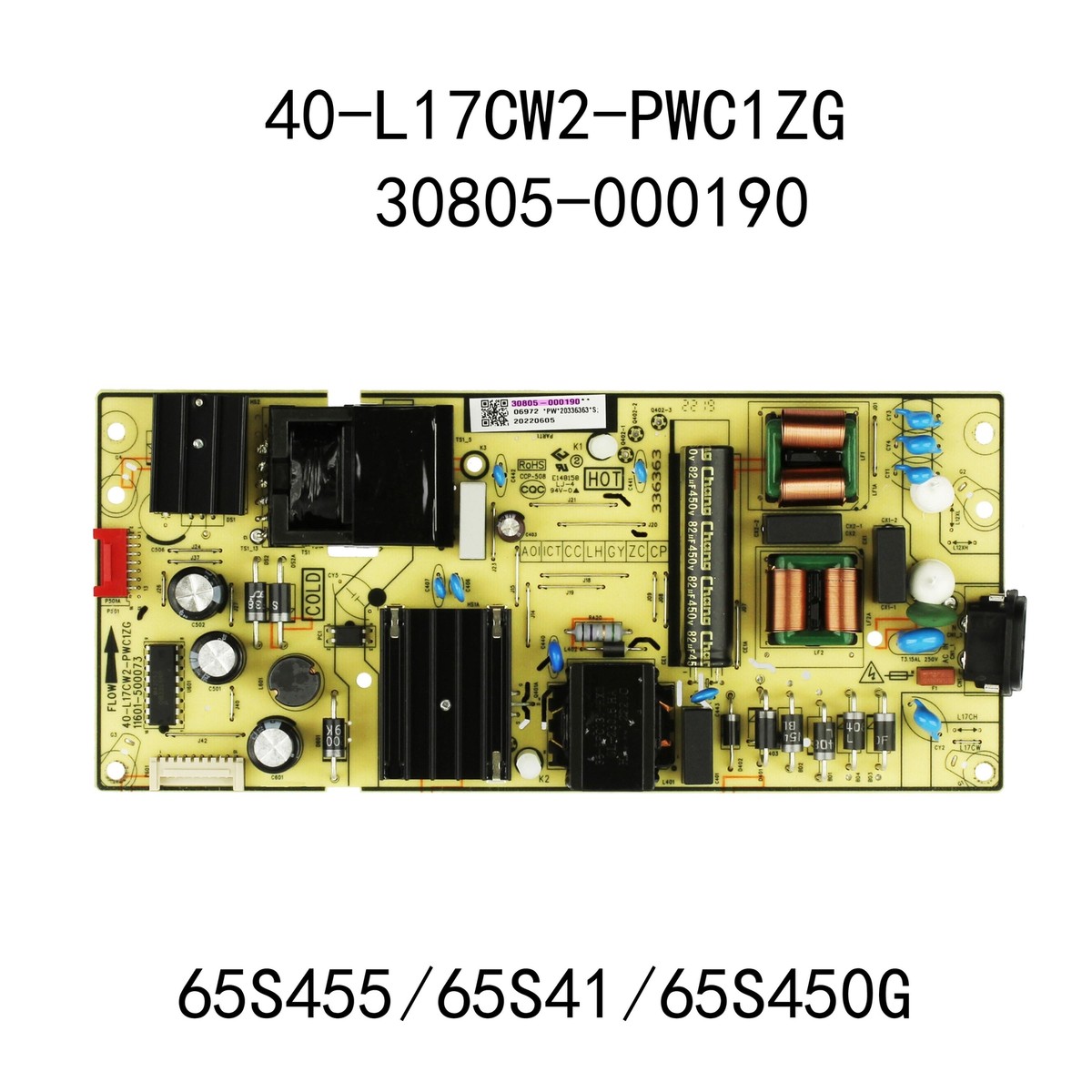 40-L17CW2-PWC1ZG 30805-000190 Power Supply Board FOR 65S455 65S41