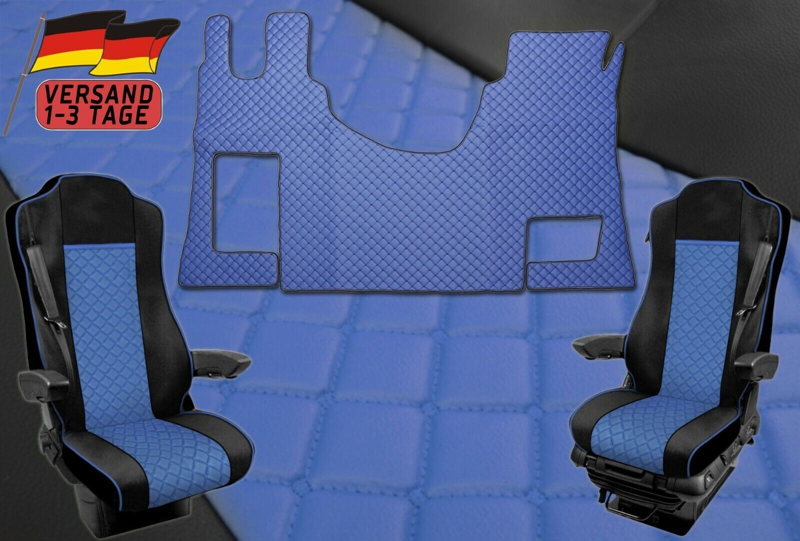 Truck SET 1+1 housses de siège + tapis de sol pour Mercedes Actros MP4...