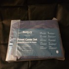 New ListingBedsure Grayish Blue Duvet Cover 2 Pillow Sham Set Size Queen New
