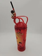 Disney Disneyland DCA Incredicoaster Jack Jack Sipper Cup w/ Elastigirl Straw