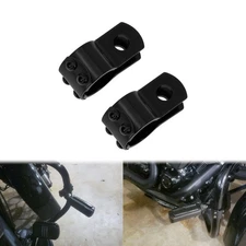 1-1/4" Engine Guard Crash Bars Highway Foot Pegs Mount Black Clamps For Harley