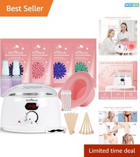 All-in-One Waxing Kit with Digital Warmer  Natural Hard Wax for Home Use