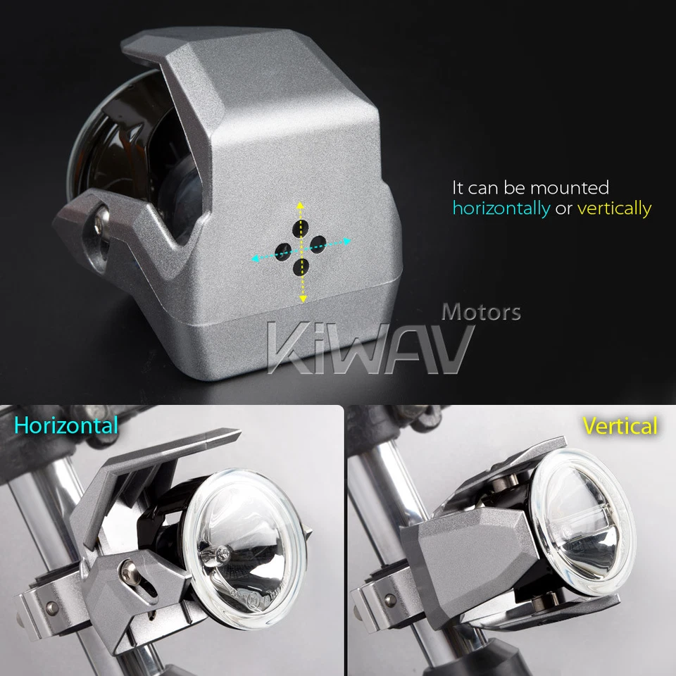 Par de faros antiniebla 3" H3 12V 55W ECE negro carcasa aluminio plata escudo ABS Foto 4 de 4