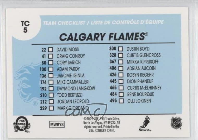 2009-10 O-Pee-Chee Team Checklists Jarome Iginla #TC5 HOF - Image 2 of 2