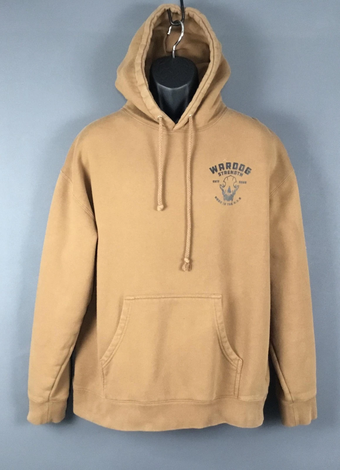 WarDog Hoodie Mens XL Beige Graphic Sweatshirt Independent Trading Company