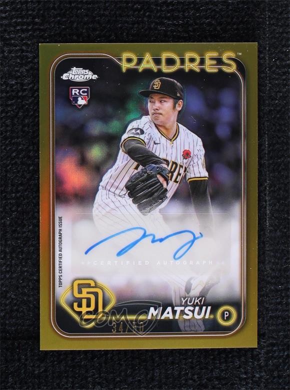 2024 Topps Chrome Update Gold Refractor 34/50 Yuki Matsui Rookie Auto RC 10zd