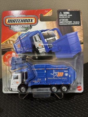 Matchbox 2025 Working Rigs 9/16 GARBAGE KING XL Blue MINT COMBINE SHIP!