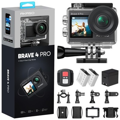 AKASO Brave 4 Pro 4K30FPS Action Camera - 131ft Underwater Camcorder Gray
