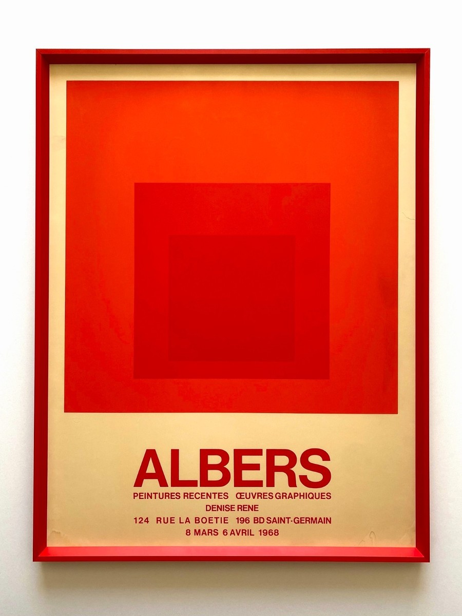 JOSEF ALBERS RARE 1968 MODERNIST SILKSCREEN PRINT FRAMED PARIS