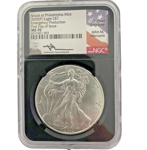 Photo of a 2020-P American Silver Eagle from an eBay listing that sold on Jul 21, 2026