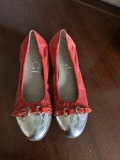 AGL Attilio Giusti Leombruni Orange Leather Flats Cap Toe Sz 38.5 US 8.5 Monika