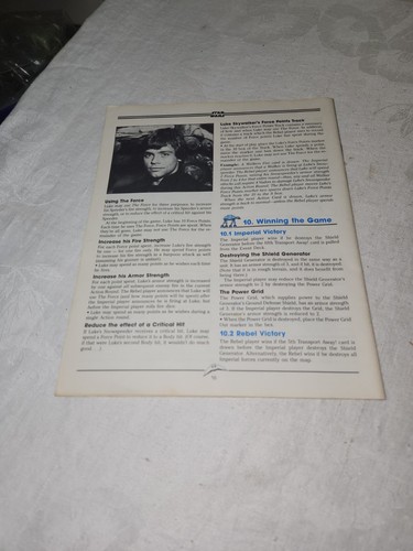 Juego de mesa Star Wars: Assault On Hoth 1988 de colección solo instrucciones - Imagen 2 de 6