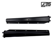 30" Straight Spring Loaded Mud Flap Hanger Pair Black Steel 2-1/2" Bolt Spacing