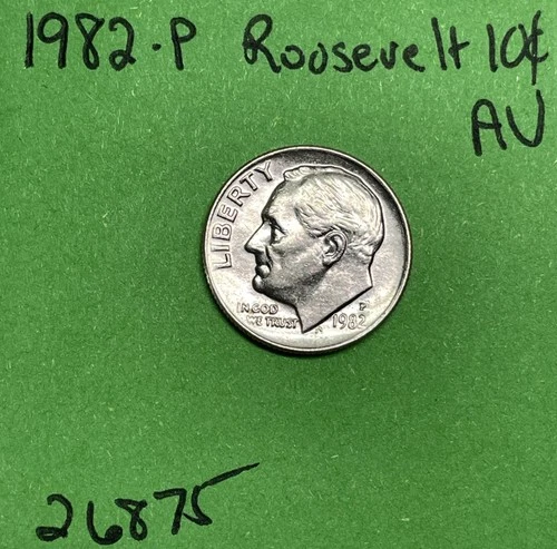 1982 P Roosevelt Dime 10c AU About Uncirculated