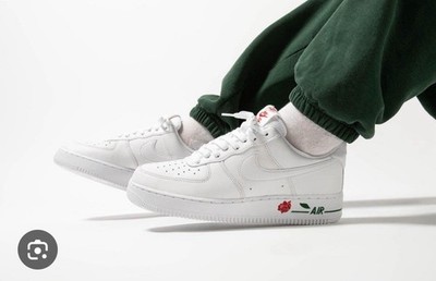 New 10 Nike Air Force 1 '07 LX Low Red Rose White Bag CU6312-100