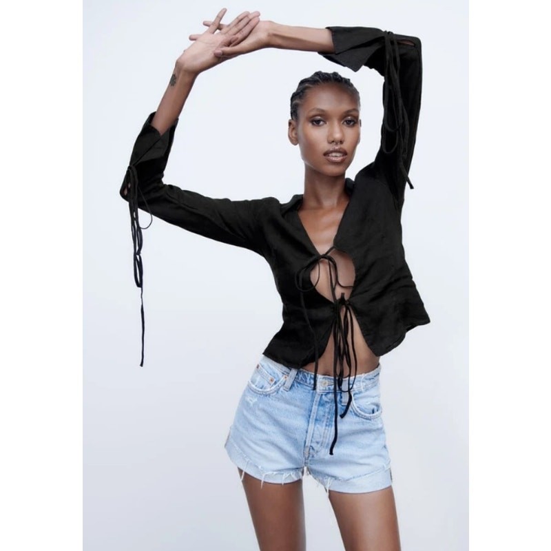 nala Linen like balloon tops ブラック4way Nala Linen like balloon tops ブラック Nala Linen like balloon tops