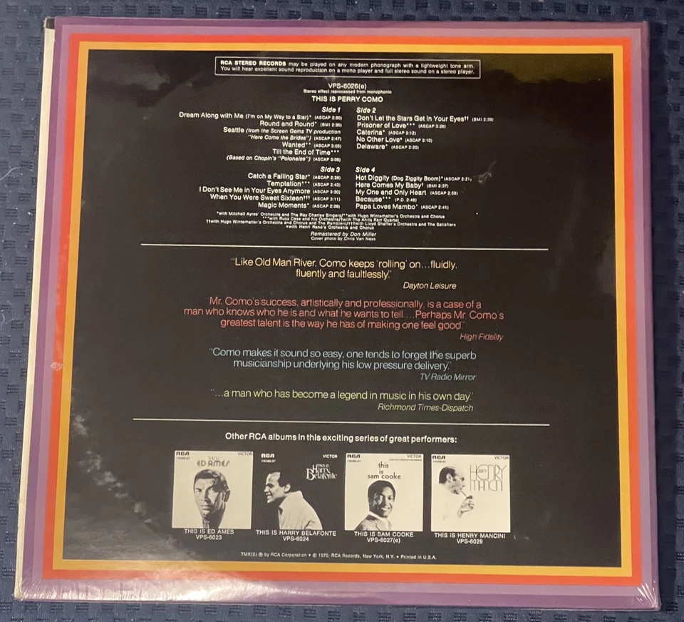 sealed 2 Lp THIS IS PERRY COMO (best of) RCA 1970 RCA VPS-6026(e) - Image 2 of 2
