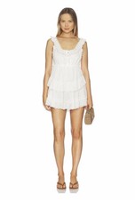 LoveShackFancy Zayan White Tiered Mini Dress Romance Vintage Ethereal Womens S
