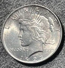 1923 Peace Silver Dollar - Philadelphia Mint - AU Condition - 90% Silver $1