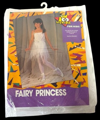 NOS Vintage 1990s Fairy Princess Pixie Dress Halloween Costume Kid Child 6-10