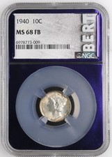 1940 Dimes Winged Liberty Head or Mercury NGC MS-68 FB