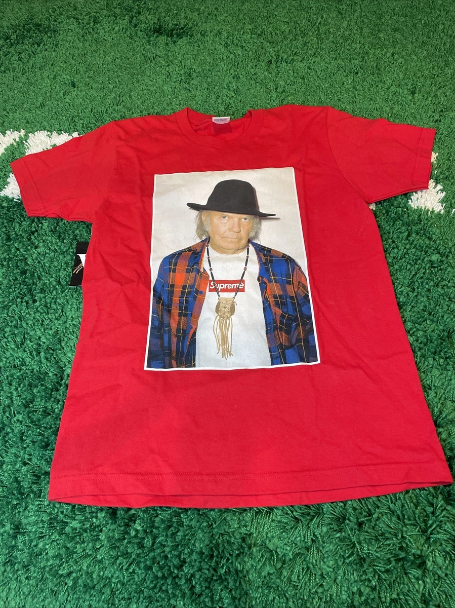 Supreme T-Shirt Red Short Sleeve Size Neil Young Tee Casual Box Logo Size  Medium