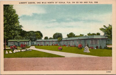 #ad Liberty Cabins One Mile North of Ocala Florida on U.S. Vintage Postcard spc6 $17.00