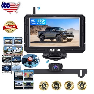 Digital HD 1080P Wireless Backup Camera with Dual Channel for Safe Reversing