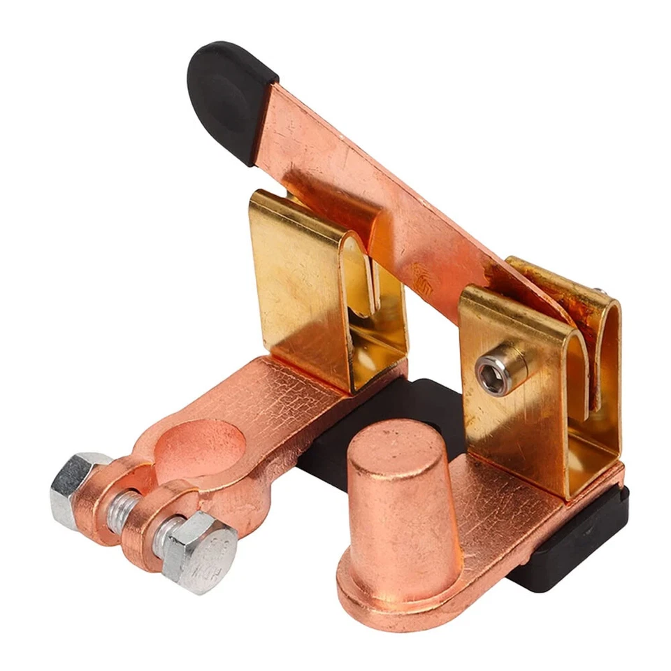 Interruptor maestro de latón cuchillo vertical desconexión batería negativa hoja coche 2 piezas Foto 4 de 4