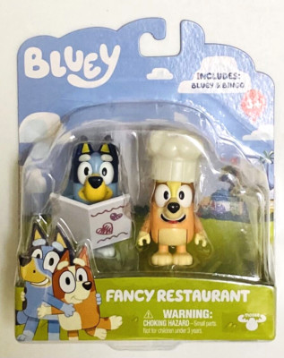 NIB Bluey Figurine and Chef Bingo - Fancy Restaurant 2 pack Mini Figure Toys