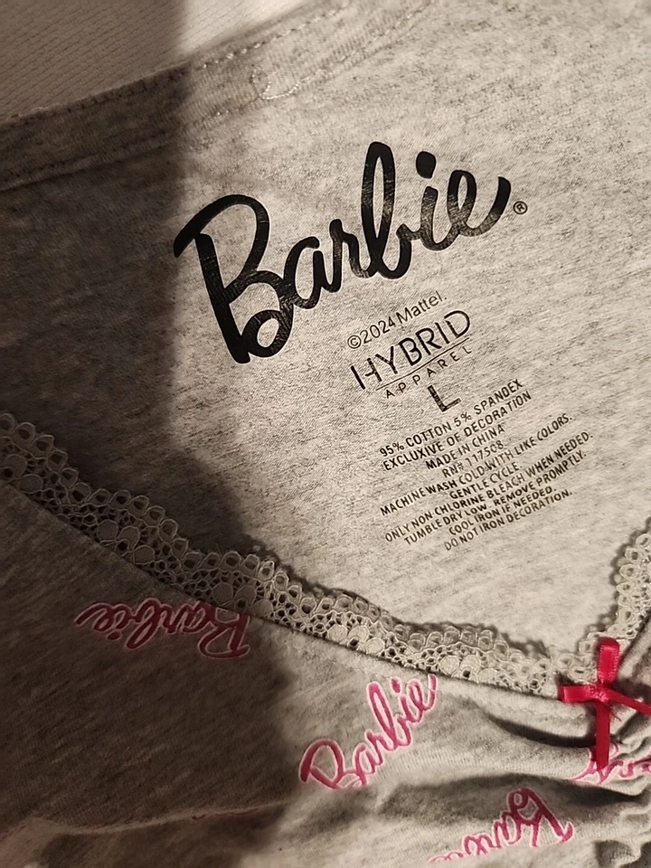 Barbie 2004 Ropa Híbrida Camisa Gris Niñas Talla Grande Super Linda Top Foto 2 de 4