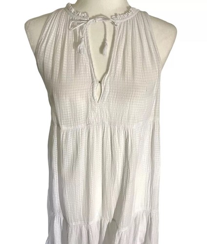 J.Crew Tiered Sleeveless White Maxi Beach Dress Size XS Boho Casual Vacation - Picture 2 of 6