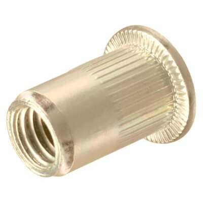 100 Qty #8-32 UNC Rivet Nuts - Zinc Plated Carbon Steel Flat Head Threaded Inser
