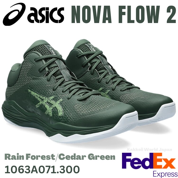 シューズ(男性用) ASICS NOVA FLOW 2 28cm Asics Basketball shoes NOVA FLOW 2 Rain Forest/Cedar Green