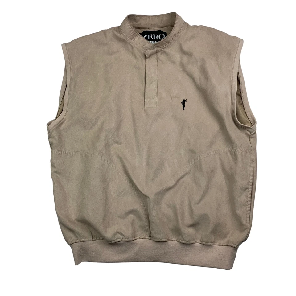 Zero Restriction Men's Microfiber 1/4 Zip Pullover Vest Tan/Beige • USA • Medium - Image 2 of 4