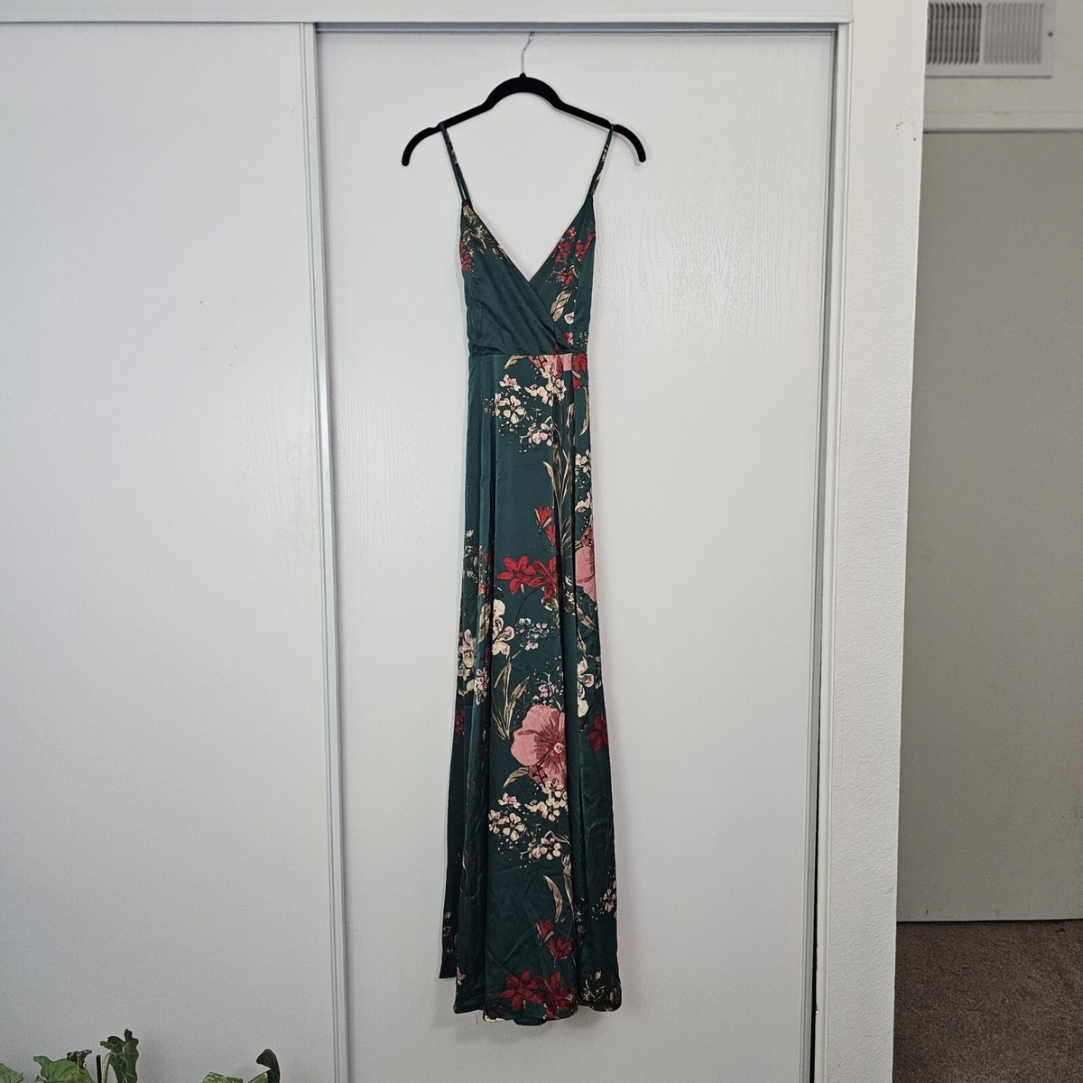 LULUS Still the One Emerald Green Floral Print Satin Maxi Dress Small | eBay LULUS Still the One Emerald Green Floral Print Satin Maxi Dress Small | eBay