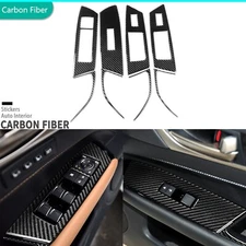 8Pcs Real Carbon Fiber Window Lift Switch Panel Cover For Lexus GS GS350 2012-20