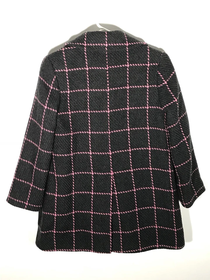 Florence Eiseman Girl’s Pea Coat Size 10 Gray And Pink Button Down 25% Wool - Image 2 of 4