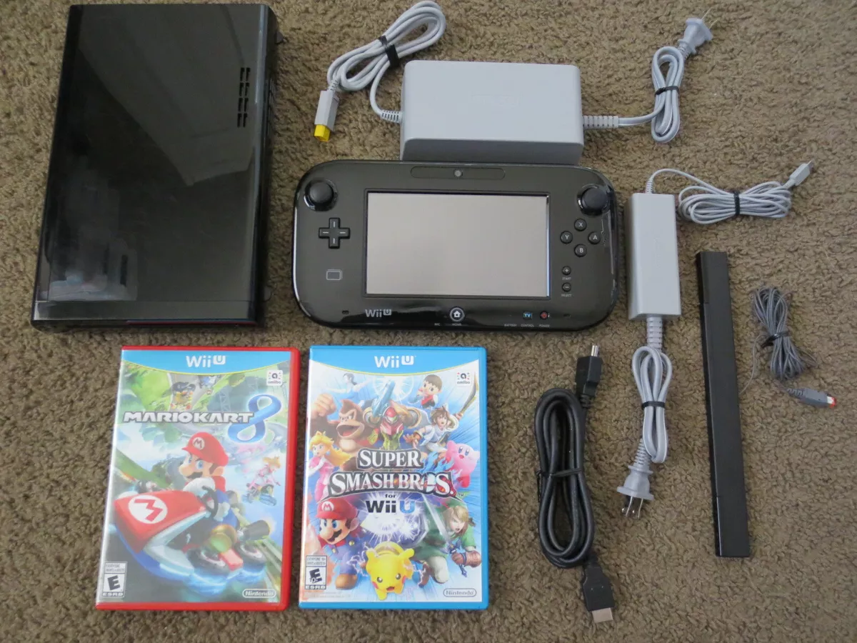 Nintendo Wii U (32 GB) Mario Kart 8 Deluxe Set W/ 7 Additional Games *READ*