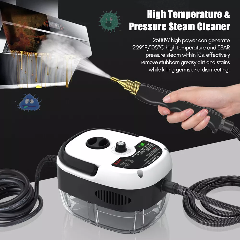 2500W High Temp Pressurized Steam Cleaner Machine Kitchen Portable Handheld  B0C6