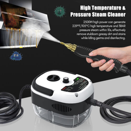 2500W High Temp Pressurized Steam Cleaner Machine Kitchen Portable Handheld B0C6 - Afbeelding 1 van 12