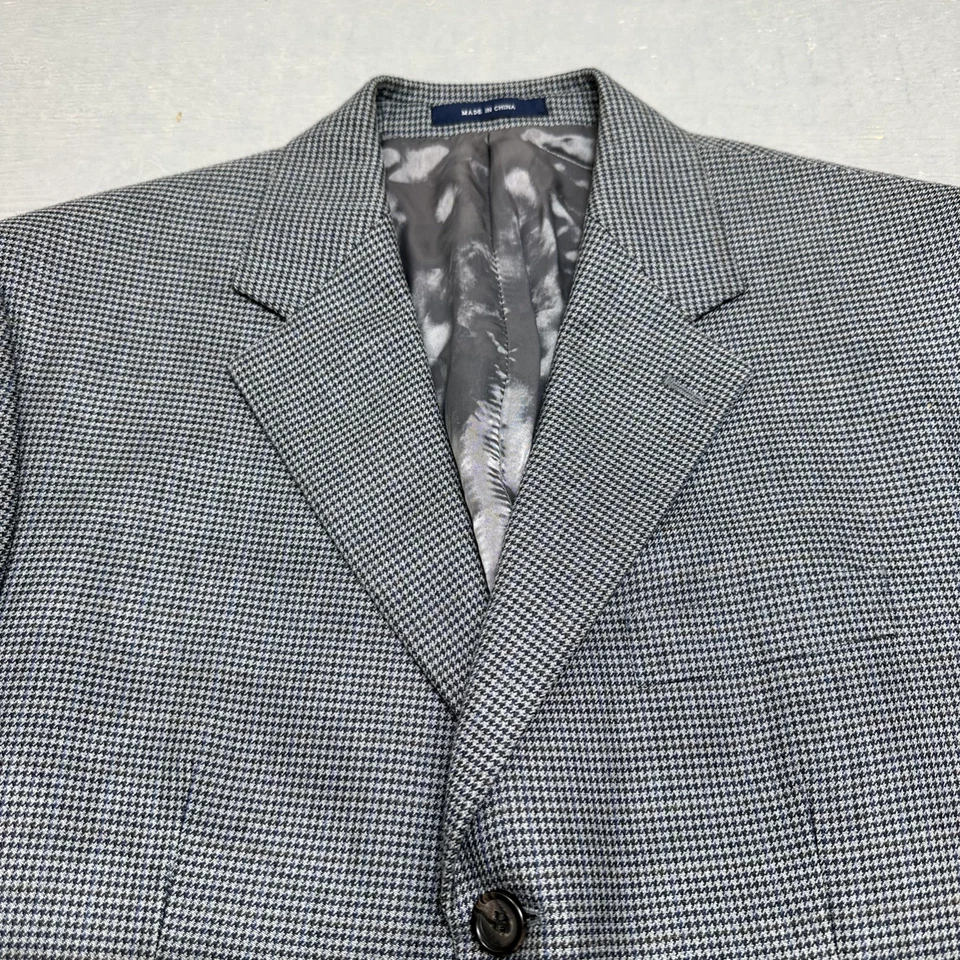 Abrigo deportivo Ralph Lauren para hombre 40 regular gris pata de gallo seda lana ventilación única Foto 3 de 4