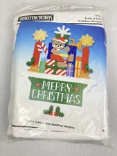 DISTLEFINK DESIGNS CHRISTMAS NEEDLECRAFT KIT WALL DOOR HANGING TEDDY GIFTS 75554