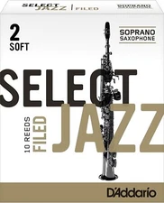 D'Addario Select Jazz Filed Soprano Sax Reeds, Box of 10 3 Hard