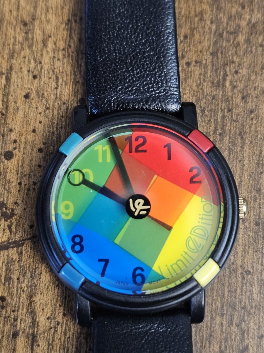 VTG John Zaboyan Rainbow Geometic Limited Edition Women\'s 32MM Watch New Battery MGA Entertainment Rainbow High Female Child LCD Watch in  main image 3