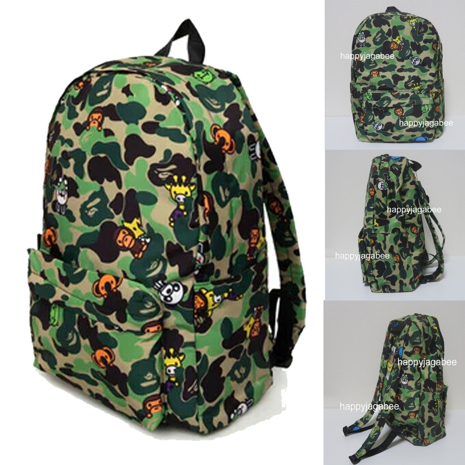 A BATHNIG APE BABY MILO STORE ABC MILO ALL FRIENDS CAMO BACKPACK AJ70189004 New