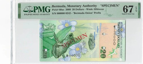 Bermuda 20 Dollars 2009 P-60as "Specimen" PMG 67 EPQ