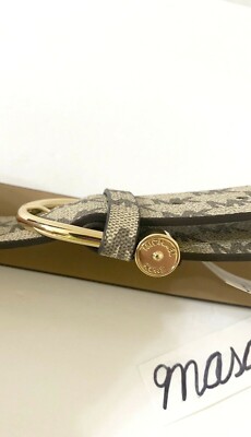 Michael Kors MK Monogram Logo Wide Belt Size Small NWT Neutral Colorblock 34\