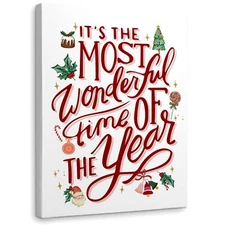 WODMIS Christmas Wall Decor,The Most Wonderful Time Of The Year,Christmas Sig...