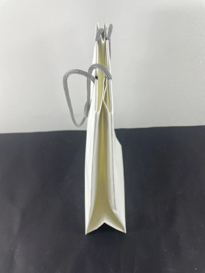 APPLE BAG White & Gray Sturdy Matte Paper Gift / Shopping BAG 8"X11"X5" Empty - Image 2 of 4